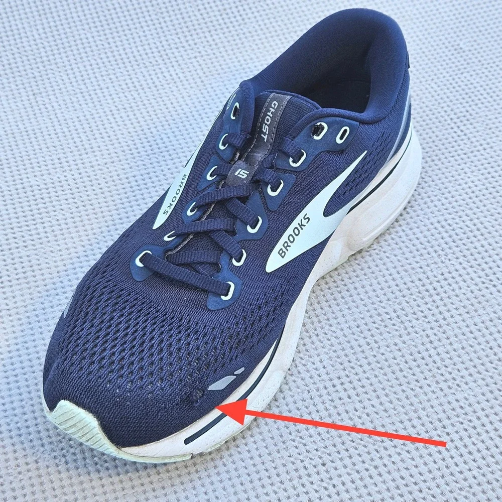 Brooks Ghost 15 Mens 9.5 Wide D Navy Blue Running Shoes 1203801D450 Sneaker
